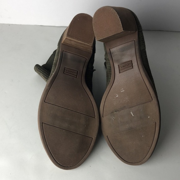 Toms Majorca Suede Perforated Peep Toe Ankle Boots 9 - Picture 8 of 11